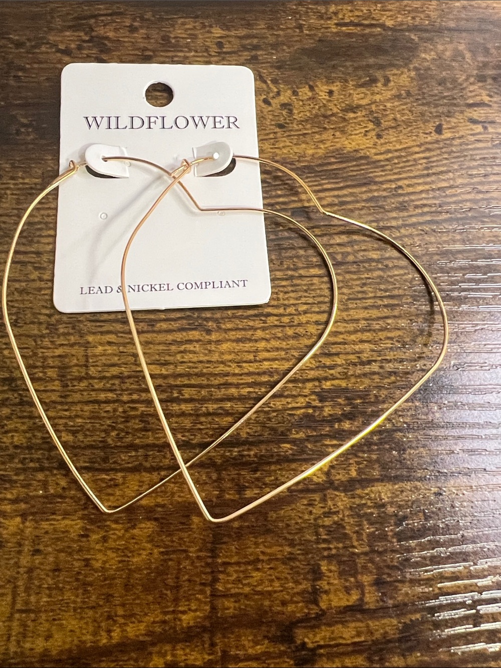 Wildflower Gold Heart-Shaped Hoop Earrings
